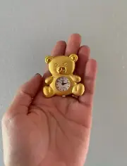 Gold Plated Metal Bear Desk Clock.