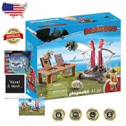 How to Train Your Dragon Goat Sling Set - Gobber Figure & Sheep Catching Fun!