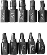 Bestgle High-Speed Steel Easy-Out Broken Bolt Removal Kit 10 Pcs Screw Extractor Set Damaged and Stripped Screws Remover Water Pipe Screw and Spiral Removing Tool