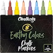 Liquid Chalk Markers (8 Pack, 1mm Extra Fine Tip) Pastel Chalk Pens - Erasable Dry Erase Marker for Chalkboard, Blackboards, Window, Bistro