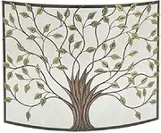 Fireplace Screens Rustic Fireplace Screen Escaping Tree Leaf 1 Panel Iron Material Withstands Heat Fireplace Screen Flat Firep