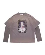 layered printed T-shirt S,XS,L,M deep fuchsia