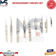 New Microsurgery forceps Set of 9 pcs Surgical Instruments German Grade