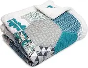 Lush Decor Briley Sherpa Throw, Turquoise, 60" x 50"