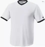 NEW! Wilson Adult S303 V-Neck Baseball Uniform Tech Tee Shirt - White, 2XL XXL