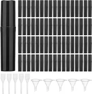 Pack of 100 Perfume Atomisers Refillable, 2 ml Mini Fine Mist Spray Bottle, Perfume Refillable Bottles, Women and Men Aftershave Travel Bottle for Travel, Entertainment (Black)