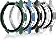 (5 Pack) Tempered Glass Screen Protector Case Compatible with Samsung Galaxy Watch 7 44mm Full Protection HD Hard PC Cover [High Sensitivity]