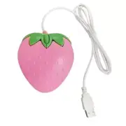 New Pink Strawberry Corded Mouse USB Small Optical PC Computer Game Mouse