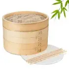 Bamboo Steamer Basket Set Steamer Liners Chopsticks Chinese Steamer Cooking Food