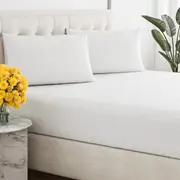300 Thread Count White 100% Organic Cotton Fitted and Pillow Case Set Renee Taylor