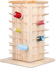 New Brothread 84 Spools 360 Fully Rotating Wooden Thread Rack/Thread Holder O...