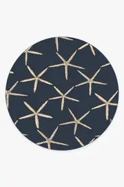 245' Round | Machine Washable Runner Rug | Kid & Pet Friendly | Indoor Rug | Starfish Navy Rug | Ruggable