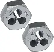 5-40 Hex Die 2 Pcs Right Hand Thread Repair Tool Alloy Steel Hexagonal Die for External Thread Cutting and Screw Thread Restoring in Metalworking and Machinery