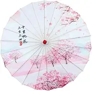[Frediuo] Chinese Oiled Paper Umbrella Flower Print Classical Dance Umbrella for Costumes