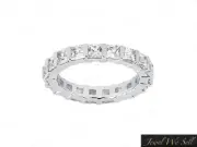 4.00Ct Princess Cut Bar Set Diamond Eternity Band Ring 14k White Gold H SI2