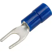 CABAC FS2-4-100 Forked Spade Terminal - Blue 100Pk Wire Range 1-2.5Mm Squar FORKED SPADE TERMINAL