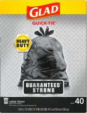 4 Pack Outdoor Trash Bags, Black, Quick Tie, 30-Gal., 40-Ct. 60035