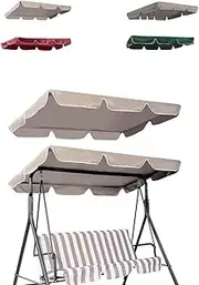 Swing Chair Canopy Replacement – Durable Top Cover for Garden Swing Seats, Outdoor Patio Awning, Sun Protection for Hammock Swings(Khaki,77x49 Inch)