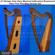 27 Strings Irish Harp Musical Instrument Rosewood Harp Free Key,Bag,Strings Set