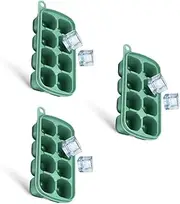Ciieeo 2pcs Space-saving Freezer Ice Tray Lidded Silicone Containers for Food Juice