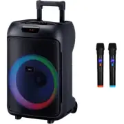 12" Portable Bluetooth Party Speaker TWS LED lights FM Radio Remote Wireless Mic
