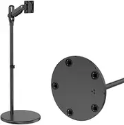 THANKO ACMSRAHBK Monitor Arm Movable TV Stand with Wheels for Easy Moving Floor Standing Monitor Stand