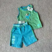 NWT PUMPKIN PATCH OUTFIT, ISLAND TOUR GROUP, 3-6 MONTH SHORTS, 6-9 MONTH TOP