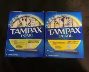 Tampax Pearl Lot Of Regular And Super 16ct Ea NIB Unscented Total Of 32 Tampons