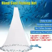 Hand Throw Fishing Cast Net Spin Bait Sinker Mesh Equipment Diameter Full Spread