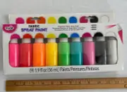 Tulip Fabric Spray Paint, 9-Pack Assorted Rainbow New