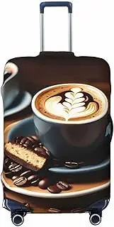 [CADREWY] Delicious Coffee Print Travel Suitcase Cover Luggage Protector with Elastic Anti Scratch for Carry On, Black, Small