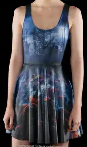 Blackmilk POISONED PUMPKINS SCOOP SKATER DRESS Size Medium M NWT Stranger Things