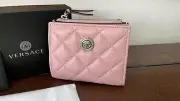 Versace Women's Pink Quilted Lamb Leather Bifold Wallet, Item 1005564