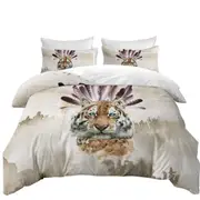 Artistic Native American Tiger Quilt Cover