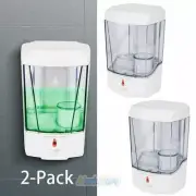 2x Automatic Soap Dispenser 700ML IR Sensor Wall Mount Liquid Soap Container