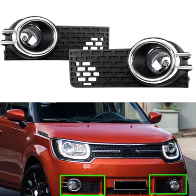 Set Front Driving Fog Light Lamp w/ Cover+Wire Switch For SUZUKI IGNIS 2018-2020
