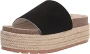[EMMSHU BY COOLWAY] Women's Footbed Slide on Sandal with Platform Espadrille Wedge