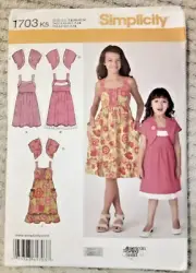 Simplicity Pattern 1703 Child Dress in 2 Lengths & Bolero Sewing Craft Project H
