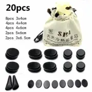Stone Massage Set Pain Stress Relief Lava Basalt Health Care Heater Box 20Pcs