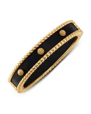 Capucine De Wulf Berry Ebony Beaded Edge Hinged Bangle Bracelet