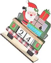 ABOOFAN Wooden Advent Calendar Countdown Calendar Christmas Desktop Ornament Xmas Decor