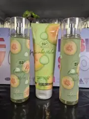 3PCS CUCUMBER MELON BATH AND BODY WORKS FINE FRAGRANCE AND BODY CREAM SET ,NEW