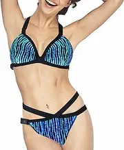 [lumisonata] Bikini Sets for Women Light Up Swimwear Black Two Piece Swimsuit for Women Bathing Suit with Triangle Bottom