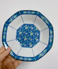 在飛比找Yahoo!奇摩拍賣優惠-日本回流瓷器 西洞窯八方青花彩繪小缽 深盤