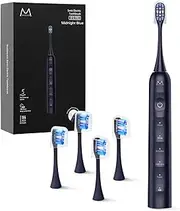 Sonic Electric Toothbrush - 180 Days on One Charge Durable Battery, 48000VPM Motor 5 Cleaning Modes 2 Min Timer 4 Quality Replacement Heads IPX8 Rechargeable Travel Power Tooth Brush for Adult Teen