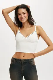 [Cotton On Women] Cotton On Women - Hailey V Neck Cami - Vintage white M VINTAGE WHITE
