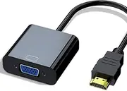 HDMI to VGA Adapter,1080P HDMI to VGA Converter (Male to Female) for Computer, Desktop, Laptop, PC, Monitor, Projector, HDTV, Chromebook, Raspberry Pi, Roku, Xbox and More (Black-1pcs)