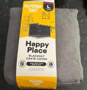 EveryYay Happy Place Grey Blackout Dog Crate Cover 37" L X 23.5" W X 23" H. NWT