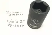 DeWalt 11/16" x 1/2 Dr Impact Socket 6pt SAE 74-655D Free USA Shipping