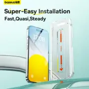 HD Tempered Glass for iPhone 16 16 Pro Max Screen Protector add Dust-Proof